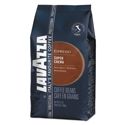 LAVAZZA Super Crema Whole Bean Espresso Coffee, 2.2lb Bag, Vacuum-Packed - OrdermeInc