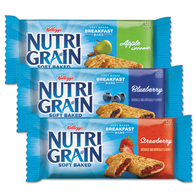 Kellogg's® Nutri-Grain Soft Baked Breakfast Bars, Asstd: Apple, Blueberry, Strawberry, 1.3 oz Bar, 48/Carton OrdermeInc OrdermeInc