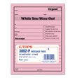 TOPS BUSINESS FORMS Pink Message Pad, One-Part (No Copies), 4.25 x 5.5, 50 Forms/Pad, 12 Pads/Pack