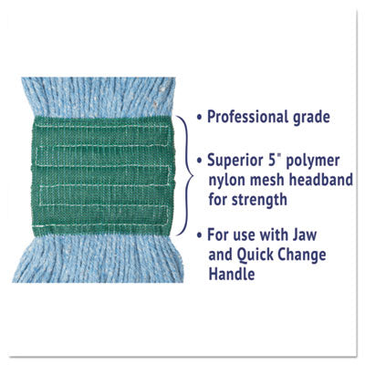 Super Loop Wet Mop Head, Cotton/Synthetic Fiber, 5" Headband, Medium Size, Blue, 12/Carton OrdermeInc OrdermeInc