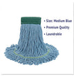 Super Loop Wet Mop Head, Cotton/Synthetic Fiber, 5" Headband, Medium Size, Blue, 12/Carton OrdermeInc OrdermeInc