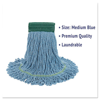 Super Loop Wet Mop Head, Cotton/Synthetic Fiber, 5" Headband, Medium Size, Blue, 12/Carton OrdermeInc OrdermeInc