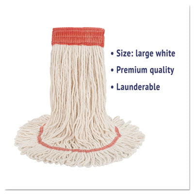 Super Loop Wet Mop Head, Cotton/Synthetic Fiber, 5" Headband, Large Size, White OrdermeInc OrdermeInc