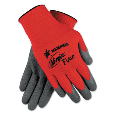 MCR™ Safety Ninja Flex Latex Coated Palm Gloves N9680L, Large, Red/Gray, Dozen OrdermeInc OrdermeInc