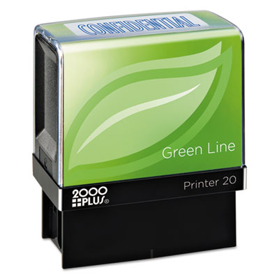 COSCO 2000PLUS® Green Line Message Stamp, Confidential, 1.5 x 0.56, Blue - OrdermeInc