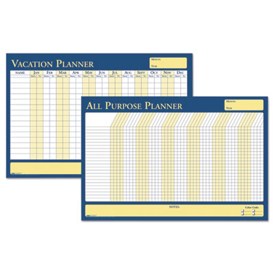 House of Doolittle™ 100% Recycled All-Purpose/Vacation Planner, 36 x 24, White/Blue/Yellow Surface OrdermeInc OrdermeInc