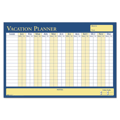 House of Doolittle™ 100% Recycled All-Purpose/Vacation Planner, 36 x 24, White/Blue/Yellow Surface OrdermeInc OrdermeInc