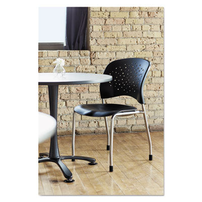 Reve Guest Chair with Straight Legs, 19" x 24.5" x 33.5", Black Seat, Black Back, Silver Base, 2/Carton OrdermeInc OrdermeInc