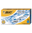 BIC CORP. Clic Stic Ballpoint Pen, Retractable, Medium 1 mm, Blue Ink, White Barrel, Dozen