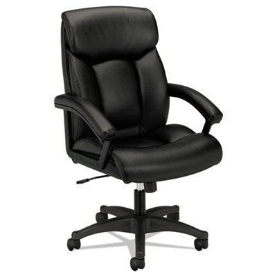 HVL151 Executive High-Back Leather Chair, Supports Up to 250 lb, 17.75" to 21.5" Seat Height, Black OrdermeInc OrdermeInc