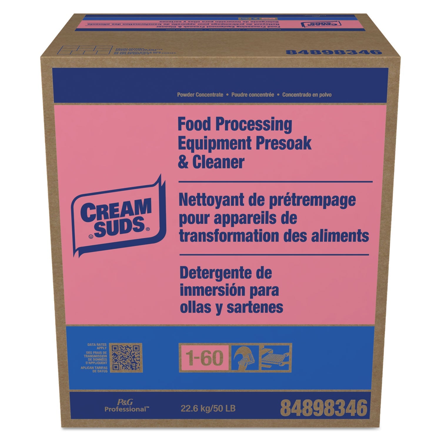 Manual Pot and Pan Presoak and Detergent with Phosphate, Baby Powder Scent, Powder, 50 lb Box - OrderMe