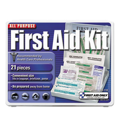 All-Purpose First Aid Kit, 21 Pieces, 4.75 x 3, Plastic Case OrdermeInc OrdermeInc