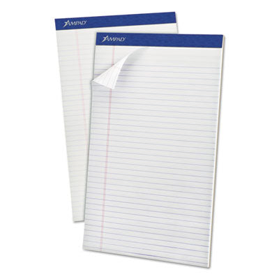 Perforated Writing Pads, Wide/Legal Rule, 50 White 8.5 x 14 Sheets, Dozen OrdermeInc OrdermeInc