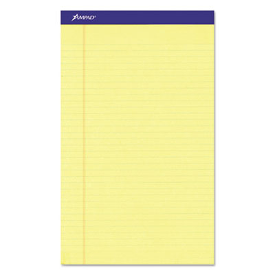 Perforated Writing Pads, Wide/Legal Rule, 50 Canary-Yellow 8.5 x 14 Sheets, Dozen OrdermeInc OrdermeInc