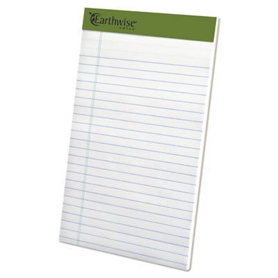 Earthwise by Ampad Recycled Paper Legal Pads, Wide/Legal Rule, 40 White 5 x 8 Sheets, 6/Pack OrdermeInc OrdermeInc