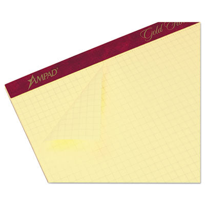 Gold Fibre Canary Quadrille Pads, Stapled with Perforated Sheets, Quadrille Rule (4 sq/in), 50 Canary 8.5 x 11.75 Sheets OrdermeInc OrdermeInc