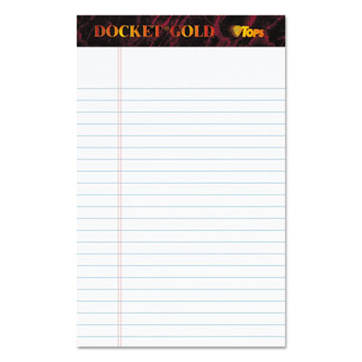 Docket Gold Ruled Perforated Pads, Narrow Rule, 50 White 5 x 8 Sheets, 12/Pack OrdermeInc OrdermeInc