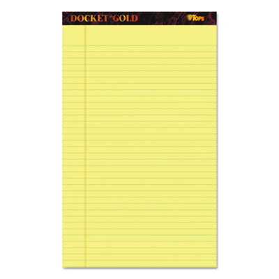 Docket Gold Ruled Perforated Pads, Wide/Legal Rule, 50 Canary-Yellow 8.5 x 14 Sheets, 12/Pack OrdermeInc OrdermeInc