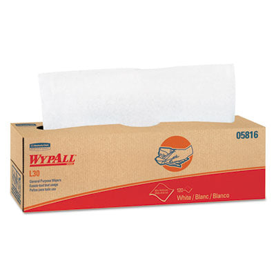 WypAll® L30 Towels, POP-UP Box, 9.8 x 16.4, White, 120/Box, 6 Boxes/Carton - OrdermeInc
