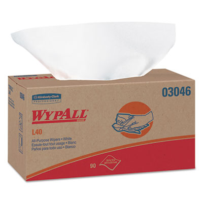 WypAll® L40 Towels, POP-UP Box, 10.8 x 10, White, 90/Box, 9 Boxes/Carton - OrdermeInc