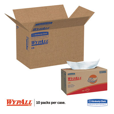 WypAll® L30 Towels, POP-UP Box, 10 x 9.8, White, 120/Box, 10 Boxes/Carton - OrdermeInc