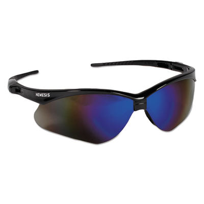 KleenGuard™ Nemesis Safety Glasses, Black Frame, Blue Mirror Lens - OrdermeInc