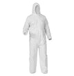 KleenGuard™ A35 Liquid and Particle Protection Coveralls, Zipper Front, Hooded, Elastic Wrists and Ankles, X-Large, White, 25/Carton - OrdermeInc
