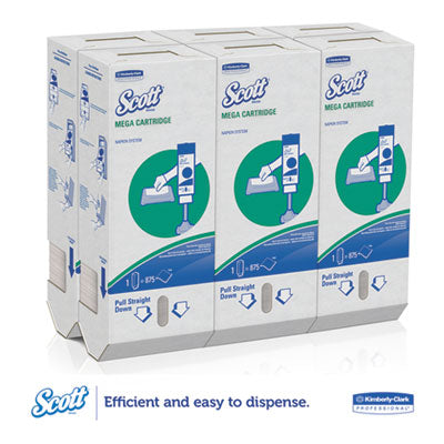 Scott® MegaCartridge Napkins, 1-Ply, 8 2/5 x 6 1/2, White, 875/Pack, 6 Packs/Carton - OrdermeInc