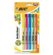 BIC CORP. Brite Liner Highlighter, Assorted Ink Colors, Chisel Tip, Assorted Barrel Colors, 5/Set