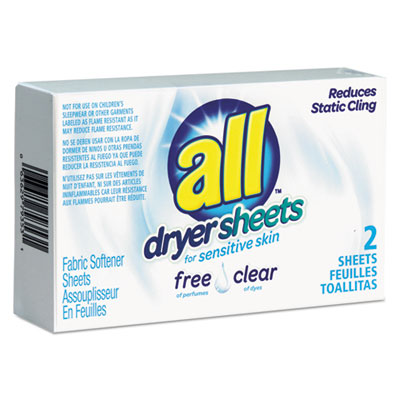 Free Clear Vend Pack Dryer Sheets, Fragrance Free, 2 Sheets/Box, 100 Box/Carton OrdermeInc OrdermeInc