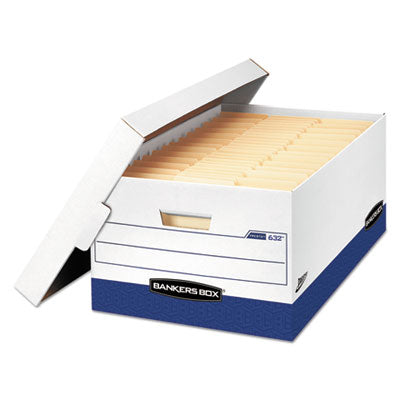 PRESTO Heavy-Duty Storage Boxes, Legal Files, 16" x 10.38", White/Blue, 12/Carton OrdermeInc OrdermeInc