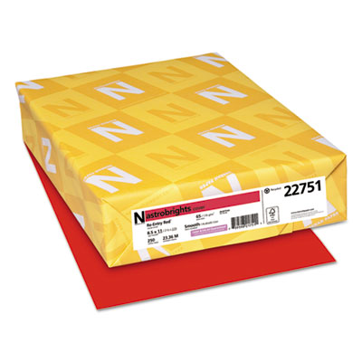 Color Cardstock, 65 lb Cover Weight, 8.5 x 11, Re-Entry Red, 250/Pack - OrdermeInc