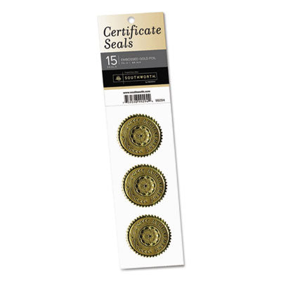 Certificate Seals, 1.75" dia, Gold, 3/Sheet, 5 Sheets/Pack OrdermeInc OrdermeInc