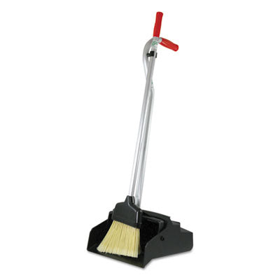 Unger® Ergo Dustpan With Broom, 12w x 33h, Metal with Vinyl Coated Handle, Red/Silver OrdermeInc OrdermeInc