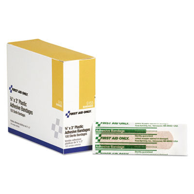 Plastic Adhesive Bandages, 3 x 0.75, 100/Box OrdermeInc OrdermeInc