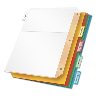 Cardinal® Poly Ring Binder Pockets, 8.5 x 11, Letter, Assorted Colors, 5/Pack - OrdermeInc