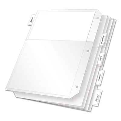 Cardinal® Poly Ring Binder Pockets, 8.5 x 11, Clear, 5/Pack - OrdermeInc