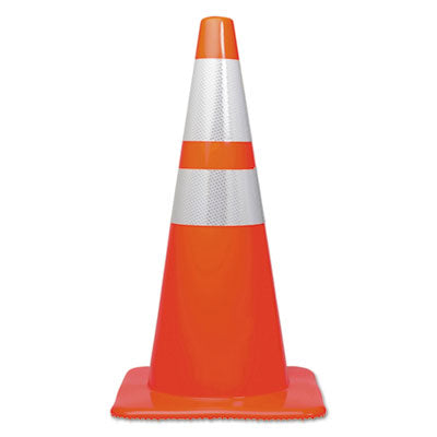 Tatco Traffic Cone, 14 x 14 x 28, Orange/Silver OrdermeInc OrdermeInc