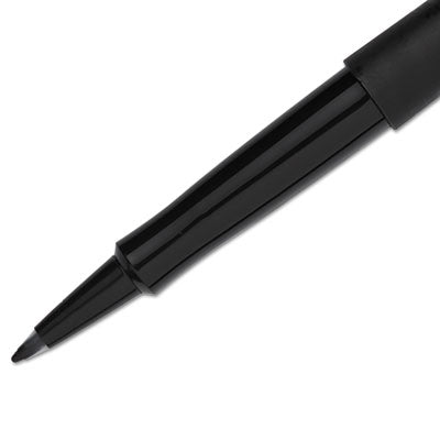 SANFORD Point Guard Flair Felt Tip Porous Point Pen, Stick, Medium 0.7 mm, Black Ink, Black Barrel, 36/Box