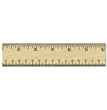 UNIVERSAL OFFICE PRODUCTS Flat Wood Ruler w/Double Metal Edge, Standard, 12" Long, Clear Lacquer Finish