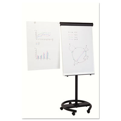 360 Multi-Use Mobile Magnetic Dry Erase Easel, 27 x 41, White Surface, Black Steel Frame OrdermeInc OrdermeInc