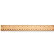 UNIVERSAL OFFICE PRODUCTS Flat Wood Ruler w/Double Metal Edge, Standard, 12" Long, Clear Lacquer Finish