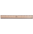 UNIVERSAL OFFICE PRODUCTS Flat Wood Ruler w/Double Metal Edge, Standard, 12" Long, Clear Lacquer Finish