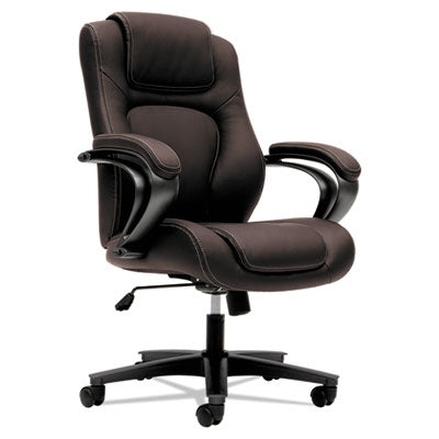 HVL402 Series Executive High-Back Chair, Supports Up to 250 lb, 17" to 21" Seat Height, Brown Seat/Back, Black Base OrdermeInc OrdermeInc