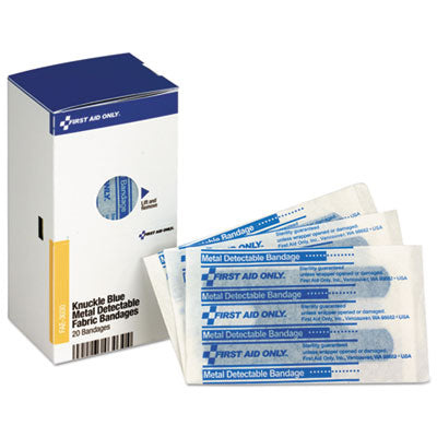 SmartCompliance Blue Metal Detectable Bandages, Knuckle, 1 x 3, 20/Box OrdermeInc OrdermeInc