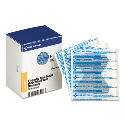 SmartCompliance Blue Metal Detectable Bandages,Fingertip, 1.75 x 2, 20 Box OrdermeInc OrdermeInc