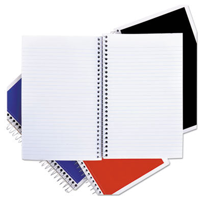 UNIVERSAL OFFICE PRODUCTS Wirebound Notebook, 3-Subject, Medium/College Rule, Assorted Cover Colors, (120) 9.5 x 6 Sheets, 4/Pack