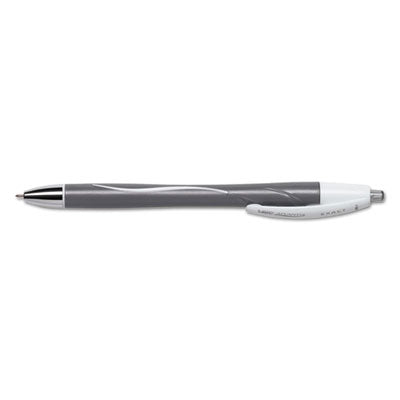 BIC CORP. GLIDE Exact Ballpoint Pen, Retractable, Fine 0.7 mm, Black Ink, Black Barrel, Dozen