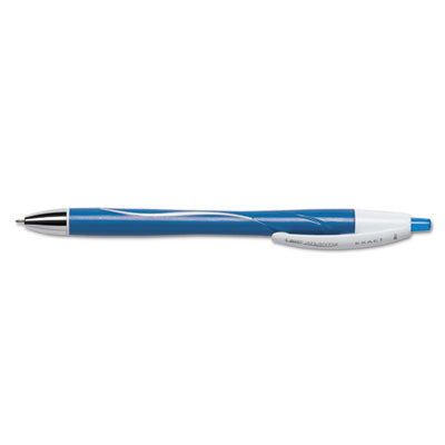 BIC CORP. GLIDE Exact Ballpoint Pen, Retractable, Fine 0.7 mm, Blue Ink, Blue Barrel, Dozen