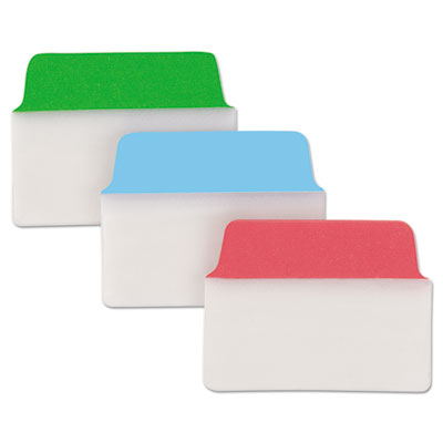 Ultra Tabs Repositionable Tabs, Standard: 2" x 1.5", 1/5-Cut, Assorted Colors (Blue, Green and Red), 24/Pack OrdermeInc OrdermeInc